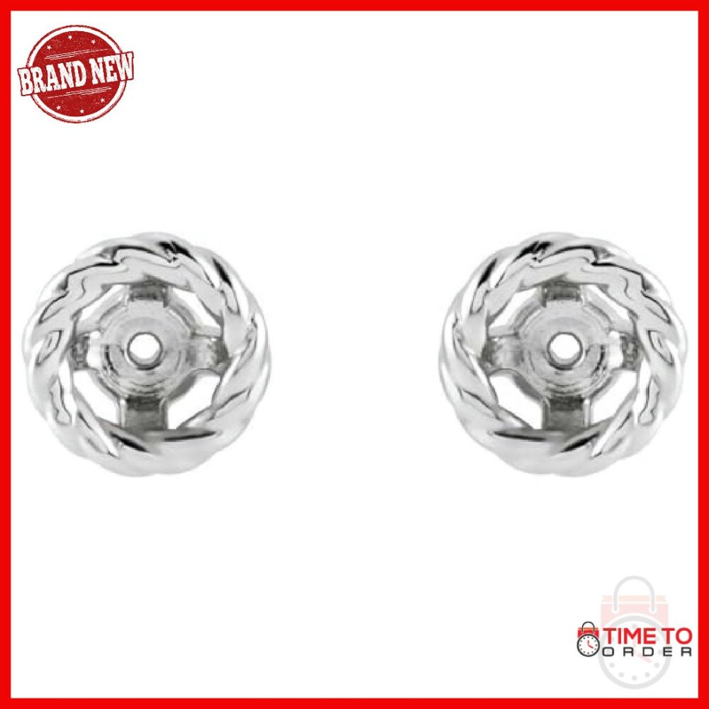 Solid 925 Sterling Silver Rope Earring Jackets 5.… - image 3